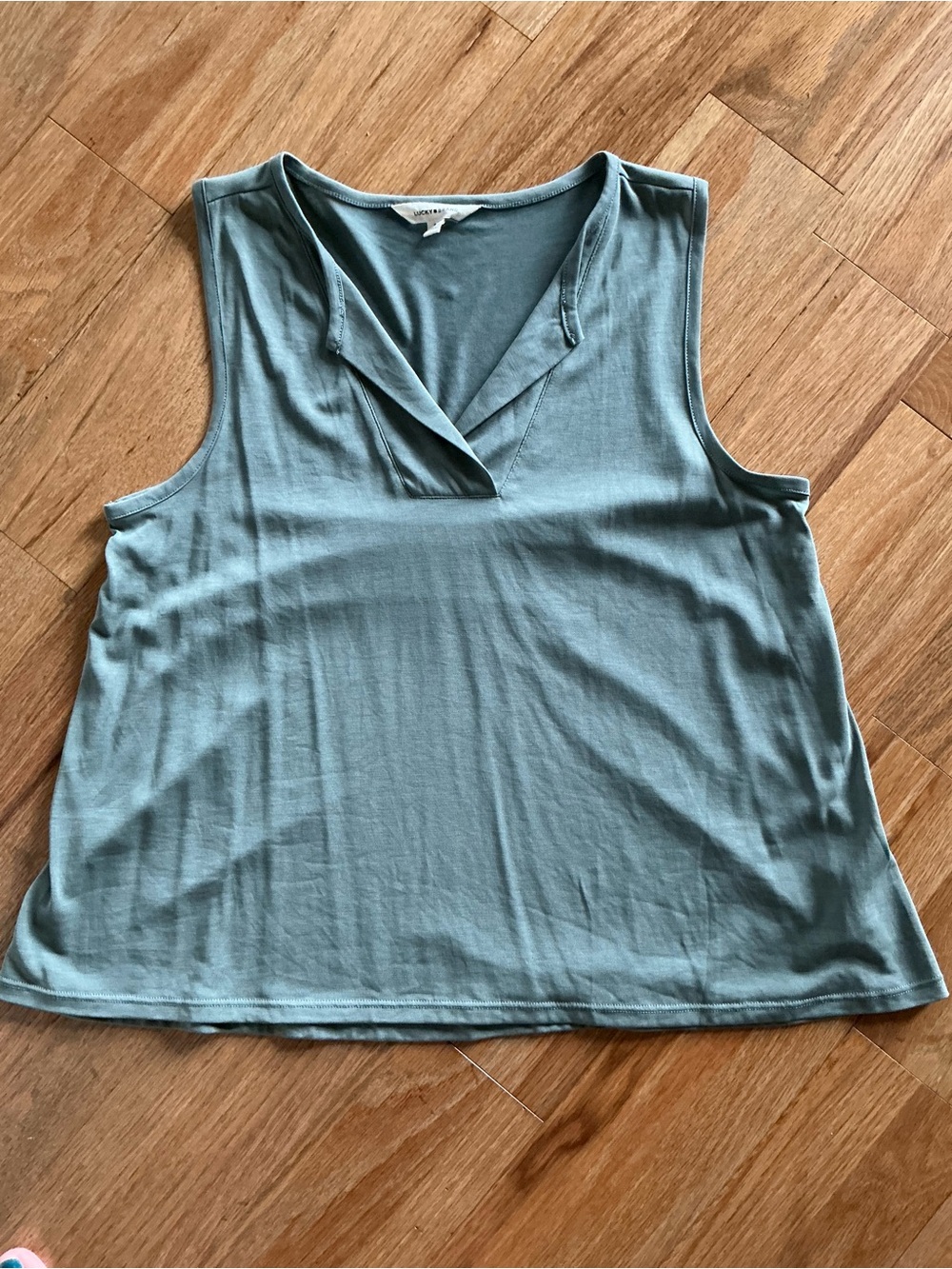 Lucky Brand Dusty Sage V-Neck Sleeveless Tank